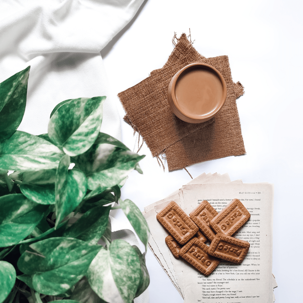 An image of tea and cookies representing the Chai and Write landing page.